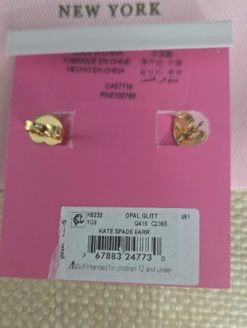 SALE! kate spade Gold Huggie Drop Earrings with Iridescent Druzy